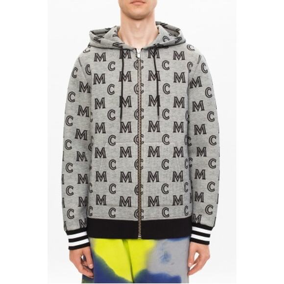MCM Monogram Zip-up Hoodie In Grey - Picture 1 of 13